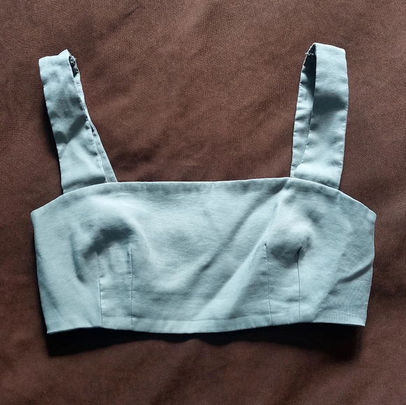 Dynamite - mini bra-like sage crop top - Picture 2 of 4